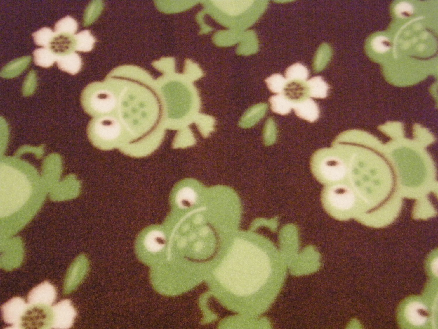 $21.75 Antipill Fleece Throw 45" x 45" Green Frogs - and 14" X 14" Lovey For the Child to Hold