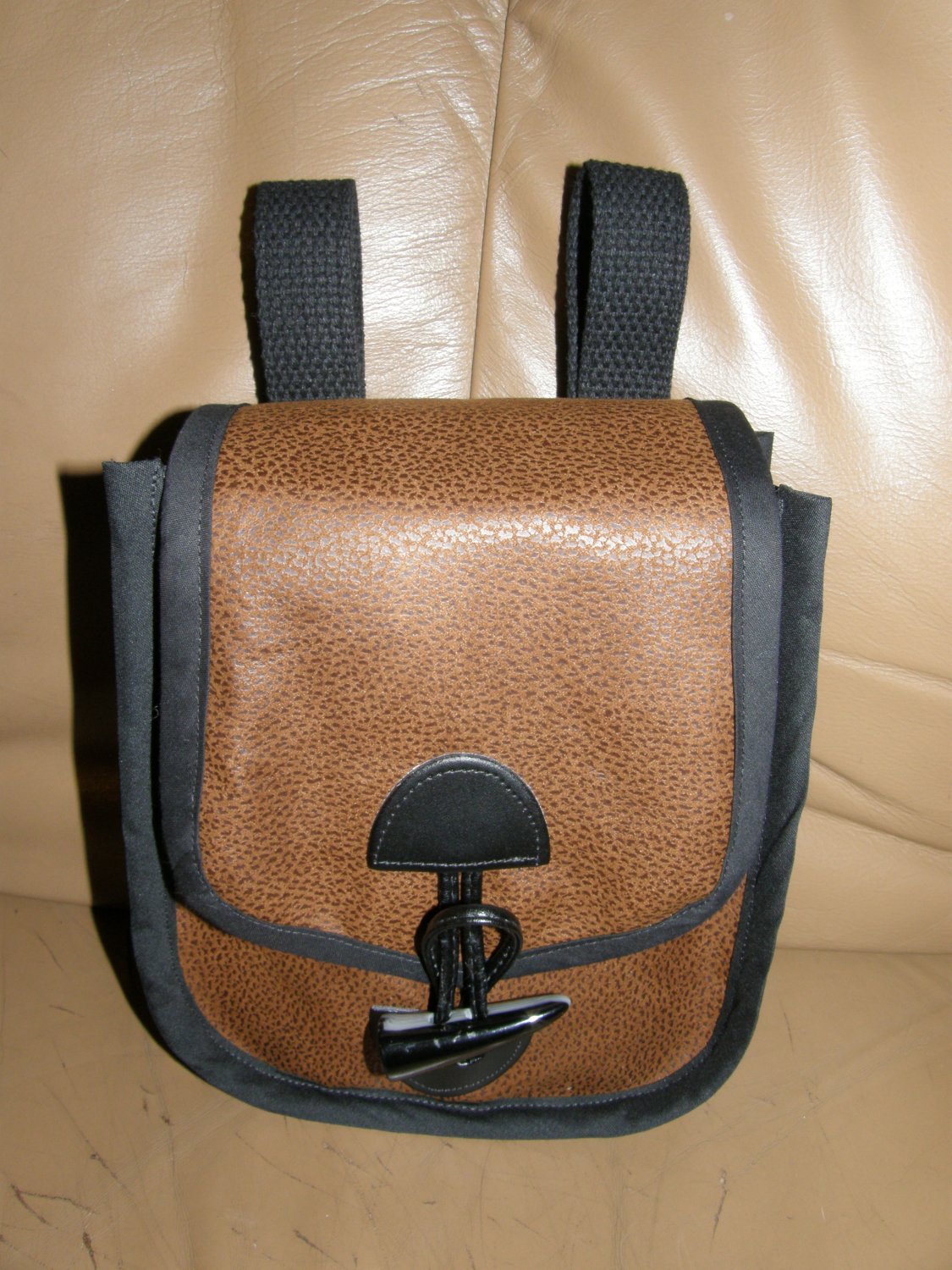 $40.00 Faux Suede Pouch / Early to High Medieval Pouch/Renaissance Belt Pouch/Historic Style Pouch