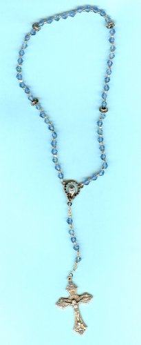 Handmade Blue and Silver Rosary Beads