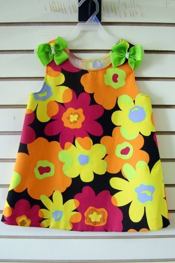 Black Daisy A Line Dress