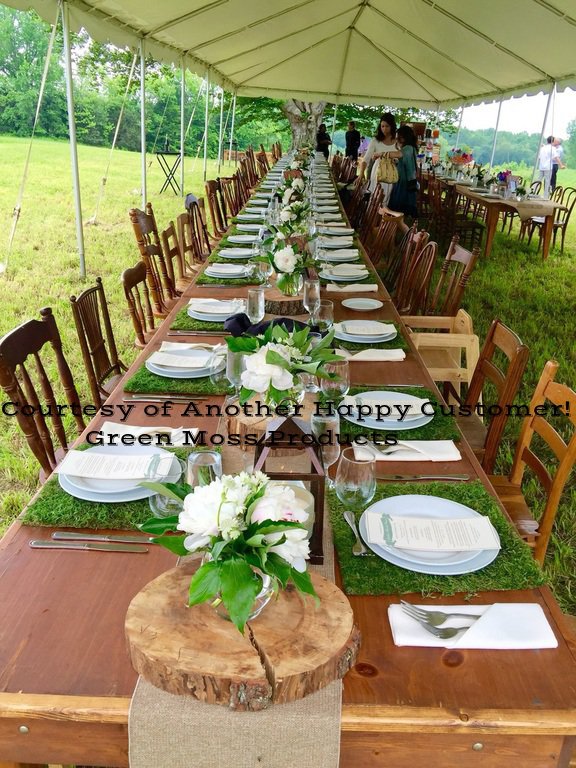 10 MOSS RUNNER PLACEMATS 14"X14"escort cake Medieval rehearsal dinner chargers whimsical