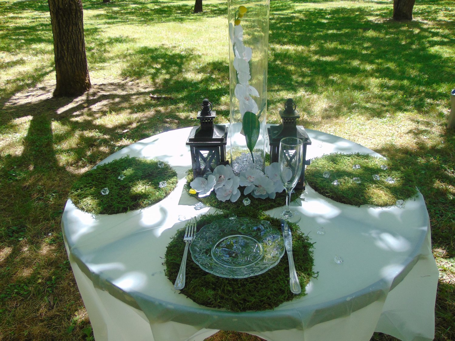 10- 12" round moss chargers plate chargers serveware couture events earthy theme