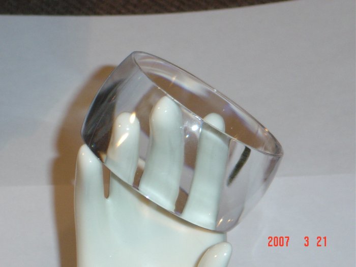 Plastic Translucent Clear Plastic Bangle Bracelet