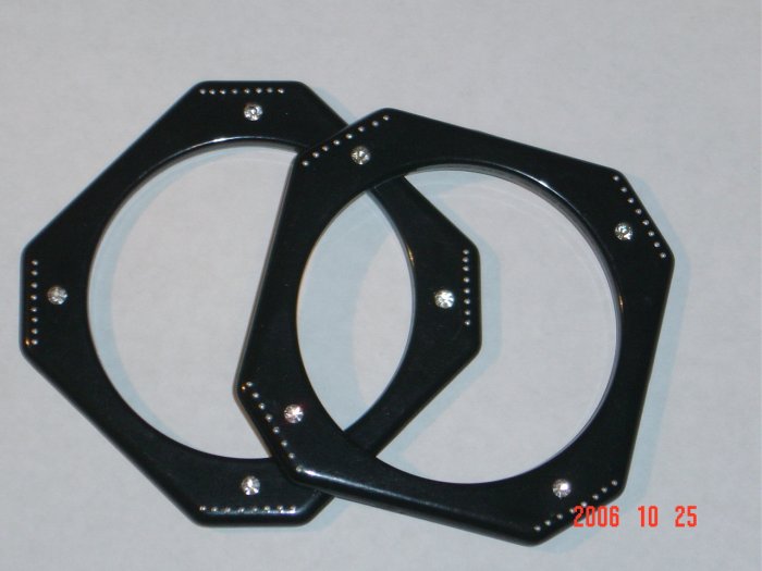 Plastic Rhinestone Bangle Bracelets Set