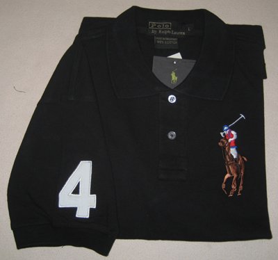 Ralph Lauren Polo Black Shirt With Big Pony Size L