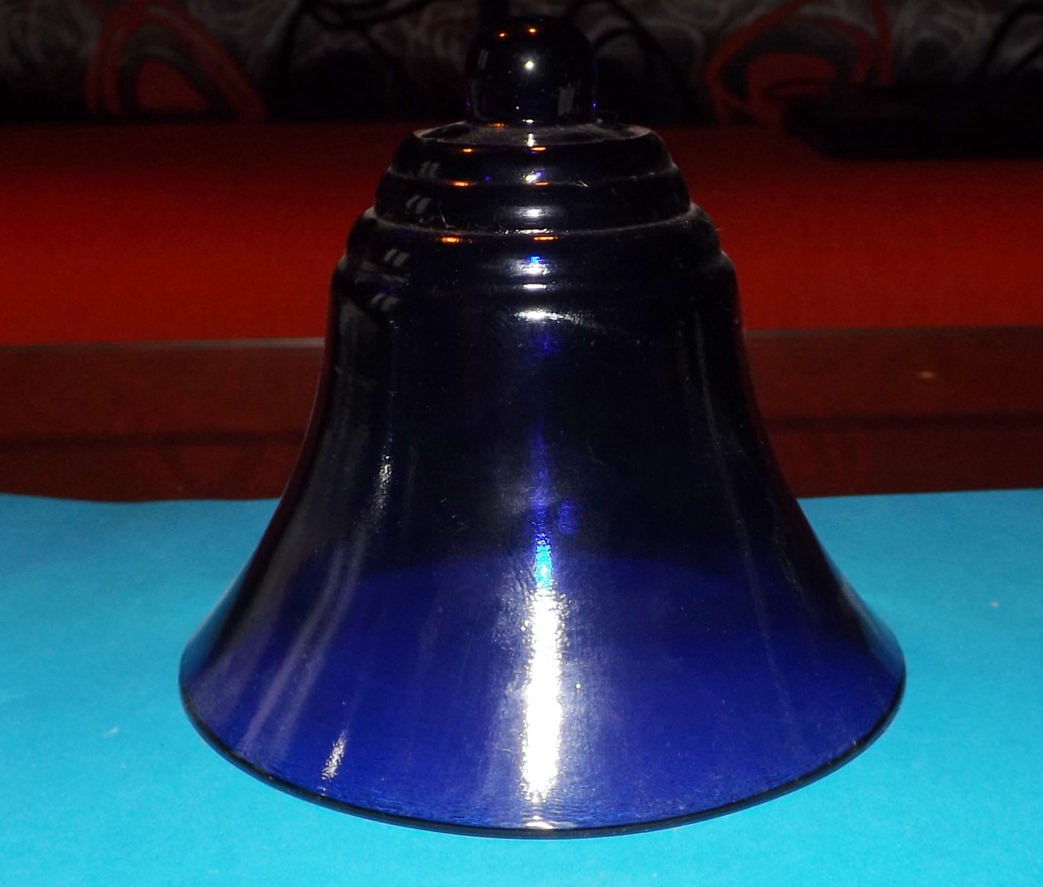 Blue decorative crystal glass bellshaped