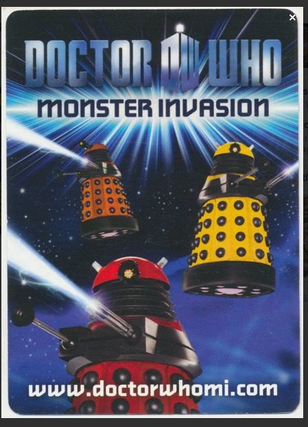 x8 Dr. Who Monster Invasion Trading cards