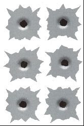 LWD Decal Bullet Holes 6 Part Number LWD-DECAL2