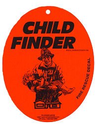 Child Finder Fire Rescue Decal with Suction Cup