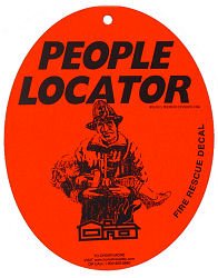 People Locator Fire Rescue Decal with Suction Cup