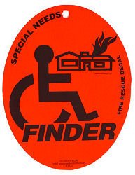 Special Needs Finder Fire Rescue Decal with Suction Cup