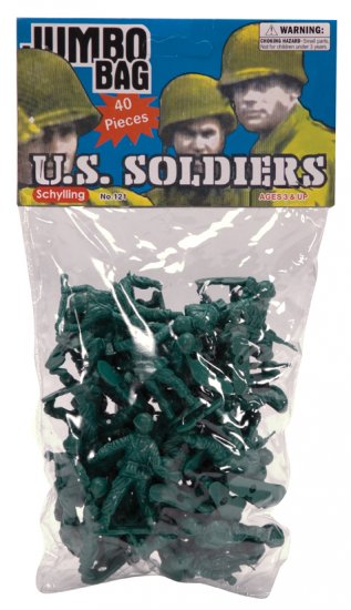 Bag of Green Army Men Toy Soldiers