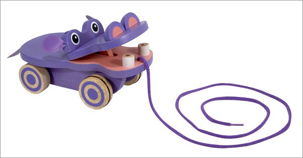 Melissa and Doug - Happy Hippo Wooden Pull Toy