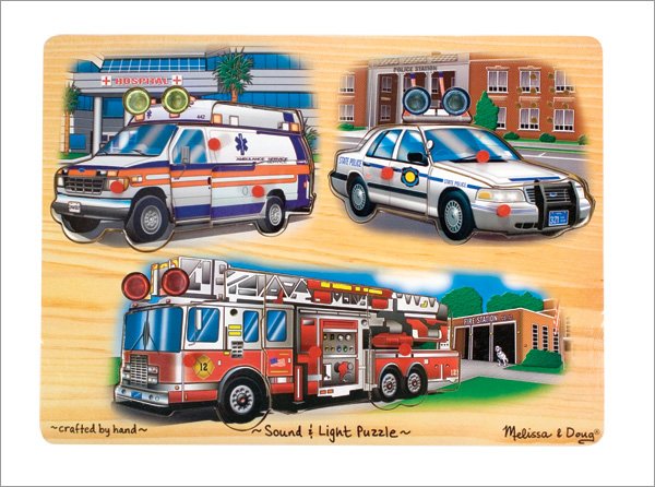Melissa and Doug - Emergency Vehicles Light and Sound Puzzle