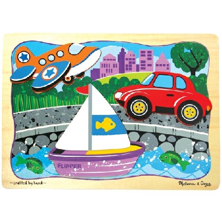 Melissa and Doug -Transport Trio Layered Puzzle