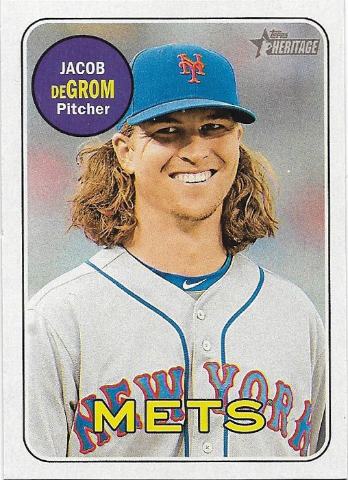 Jacob Degrom Topps Heritage New York Mets Baseball Card