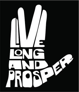 Live Long and Prosper Star Trek Spock Vinyl Decals / Stickers 2(TWO) Pack