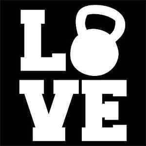 LOVE Kettlebell XFit Vinyl Decals / Stickers 2(TWO) Pack