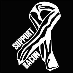 Support Bacon Ribbon Vinyl Decals / Stickers 2(TWO) Pack