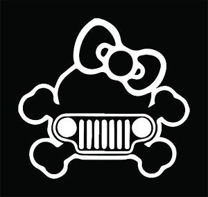 Kitty Jeep Vinyl Decals / Stickers 2(TWO) Pack