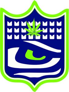Seattle Seahawks Marijuana Shield Vinyl Decal / Sticker
