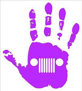 Jeep Hand Waive Vinyl Decals / Stickers 2(TWO) Pack