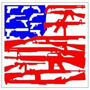 2nd Amendment Gun Flag Printed Vinyl Decal / Sticker
