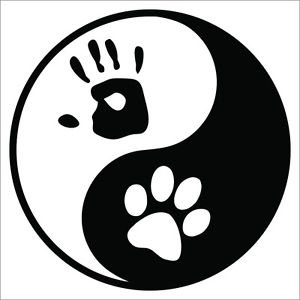 Yin Yang Palm & Paw Printed Vinyl Decal / Sticker