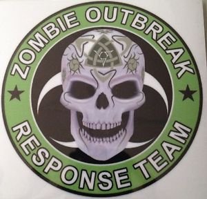 Zombie Outbreak Response Team Skull Vinyl Decal / Sticker
