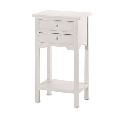 WHITE TABLE WITH 2 DRAWERS