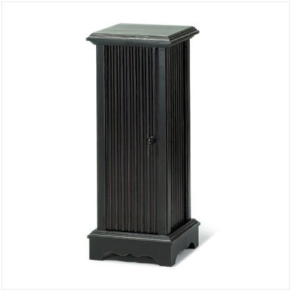 DISTRESS BLK PEDESTAL CD TOWER