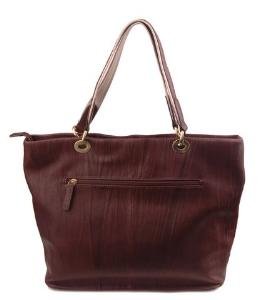 Alexandra Jordan Brown Textured Leather Tote