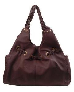 Alexandra Jordan Flat Braided Black Leather Handbag