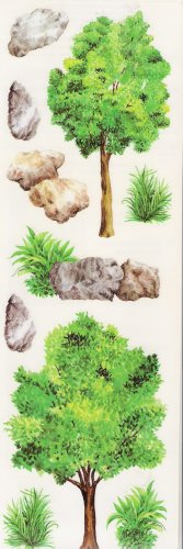 Tree, Rocks and Bush Stickers