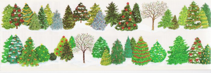 Trees with Lights Stickers