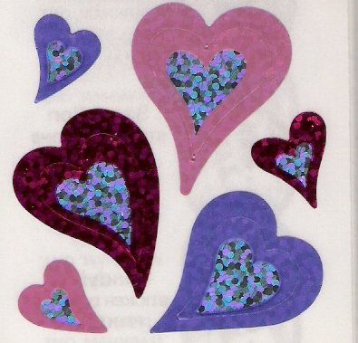 Red, Purple, Pink Hearts
