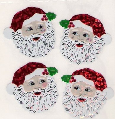 Glittery Santa Heads