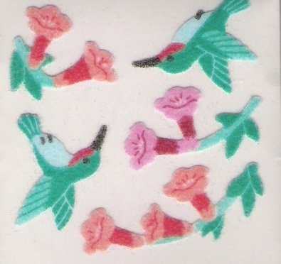 Fuzzy Hummingbirds and Flowers