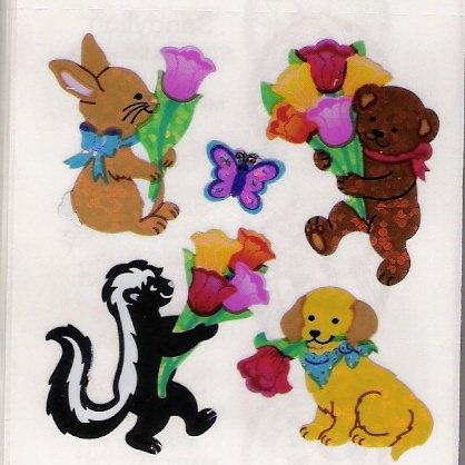 Skunk and Friends with Flowers