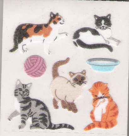 Fuzzy Cats with Yarn and Milk