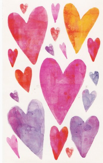 Red and Purple Vellum Hearts