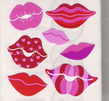 Pink and Red Heart Lips