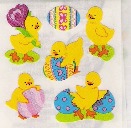 Chicks with Easter Eggs