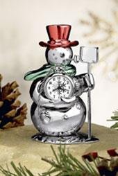 Bulova Miniature Clock Snowman B0426