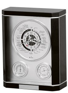 Bulova Monarch Table Clock with Weather Instruments B7593