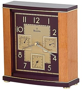 Bulova Montour Table Clock with Temperature Readings B7594