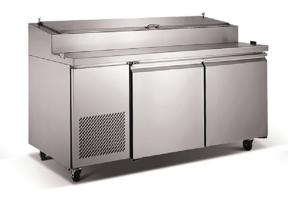 72" Two 2 Door PICL2 Commercial Refrigerated Pizza Salad Prep Table Restaurant