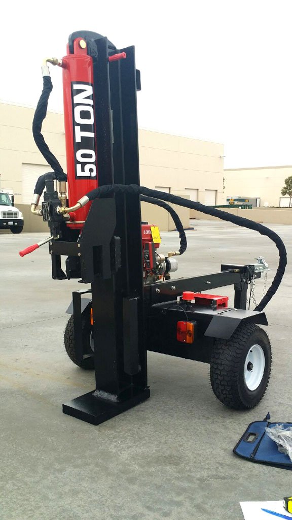 50 Ton Commercial Grade Hydraulic Wood Log Splitter 15HP 420cc Gas Engine