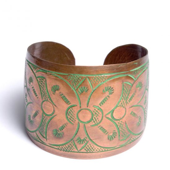 Imprinted Copper Cuff Bracelet