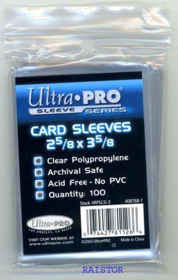 100 Sleeves Ultra Pro Deck Protector 2 5/8 3 5/8 (SOFT)